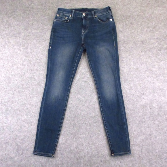True Religion Denim - True Religion Jennie Curvy Jeans Women 32 Blue Skinny Mid Rise Stretch Denim EUC